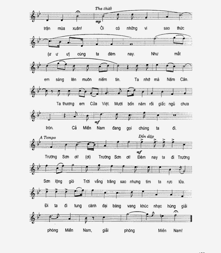 Sheet nhạc Bài Ca Trường Sơn 2